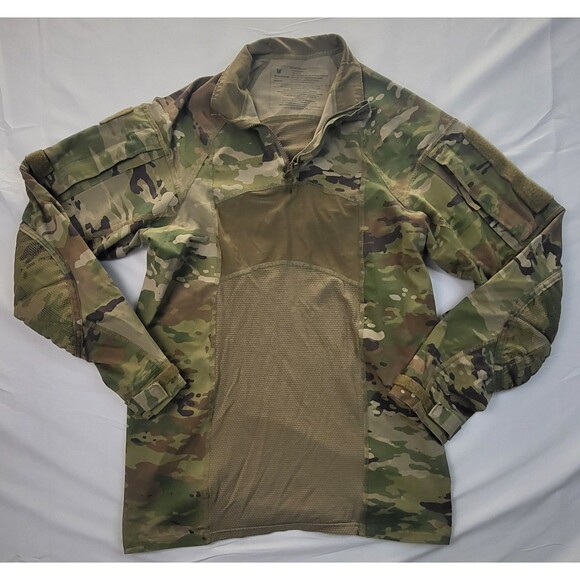 Advanced Combat Shirt MEDIUM 1/4 ZIP Long Sleeve Flame Resistant Multicam Camo - Picture 1 of 8